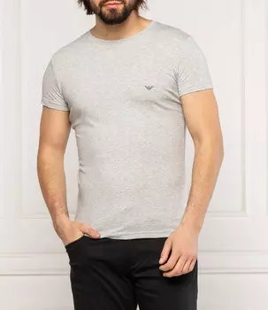 Футболка Emporio Armani slim fit, пепельно-серый