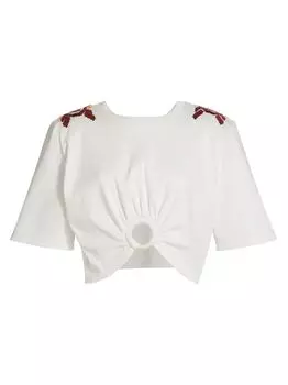 Футболка Ensenada с вышитым уплотнительным кольцом Johanna Ortiz, белый