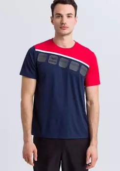 Футболка erima 5 C, цвет new navy/rot/weiss