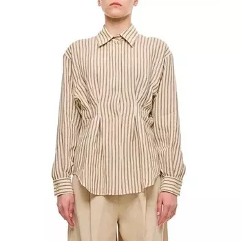 Футболка eritrea striped linen shirt Max Mara, бежевый