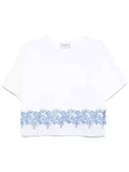 Футболка ERMANNO FIRENZE с цветочным кружевом, белый