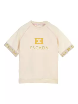 Футболка Escada Kids с вышитым логотипом, нейтральный