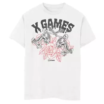 Футболка ESPN X Games с цветочным принтом и рисунком скелетов для мальчиков 8–20 лет Licensed Character