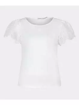 Футболка Esqualo Feinrippshirt mit Lochstickerei rmeln, цвет Wei XS