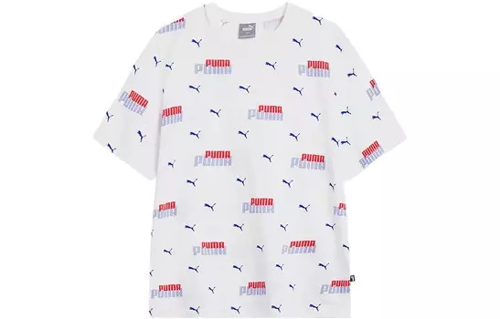 Футболка ESS LOGO POWER AOP мужская белая Puma, белый