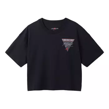 Футболка Essential Back с крупным принтом свободные спортивные с коротким рукавом Air Jordan, черный