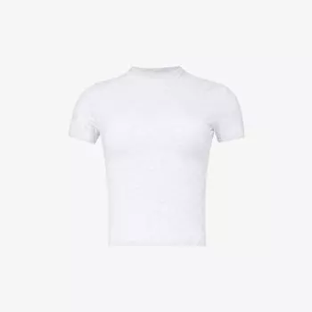 Футболка essential из эластичного хлопка с вышивкой бренда Lounge Underwear, меланж