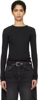 Футболка Essential Rib с длинным рукавом rag & bone, черный