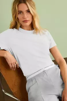 Футболка Essential с короткими рукавами и круглым вырезом из 100% чистого хлопка Next, белый