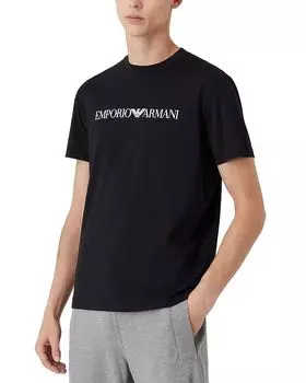 Футболка Essential с логотипом из пима-хлопка Emporio Armani, синий
