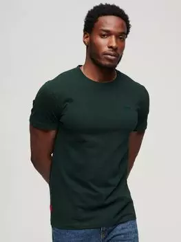 Футболка Essential с маленьким логотипом из органического хлопка Superdry, зеленый лес