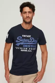 Футболка Essential с вышивкой логотипа Superdry, синий