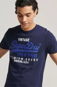 Футболка Essential с вышивкой логотипа Superdry, синий