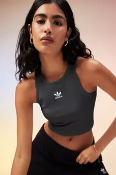 Футболка Essentials без рукавов в рубчик Adidas Originals, черный