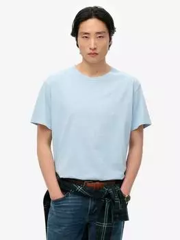 Футболка essentials из органического хлопка свободного кроя Superdry, цвет Skyway Blue