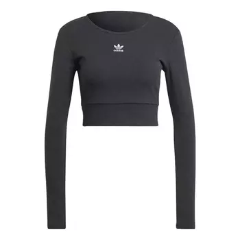 Футболка Essentials rib с длинным рукавом Adidas, черный