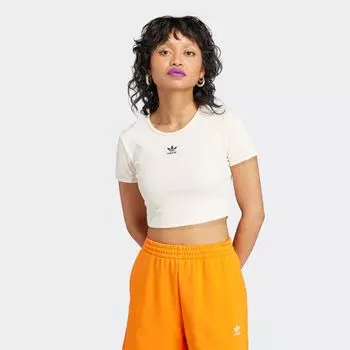 Футболка Essentials в рубчик adidas Originals, цвет wonder white