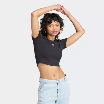 Футболка Essentials в рубчик adidas Originals, цвет black