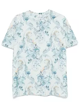 Футболка ETRO из хлопка с принтом пейсли, синий