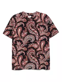 Футболка ETRO из хлопка с принтом пейсли, синий