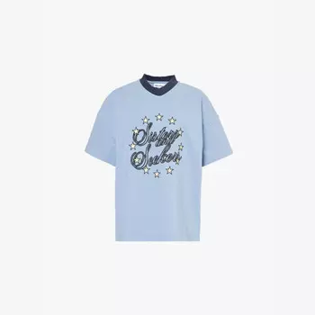 Футболка Eurostar oversize из хлопкового джерси с фирменным принтом Sisters & Seekers, синий