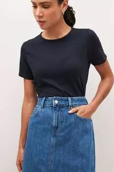Футболка Everyday из хлопка с короткими рукавами и круглым вырезом Next, синий
