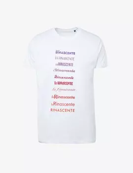 Футболка Evoluzione с логотипом и красочными фразами Rinascente, цвет Bianco