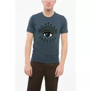 Футболка EYE CLASSIC с круглым вырезом и флокированным принтом Kenzo, Blue
