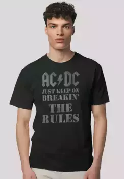 Футболка F4NT4STIC "AC/DC Just Продолжайте Нарушать Правила", премиум качество, черный