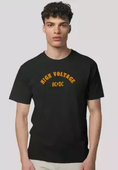 Футболка F4NT4STIC "AC/DC Rock Music Band High Voltolt Collegiate", премиум качество, черный
