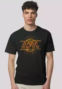 Футболка F4NT4STIC "AC/DC Rock Music Band High Voltage Logo Distressed", премиум-качество, черный