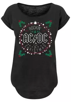 Футболка F4NT4STIC ACDC Christmas Weihnachten, черный