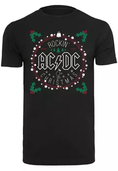 Футболка F4NT4STIC ACDC Christmas Weihnachten, черный
