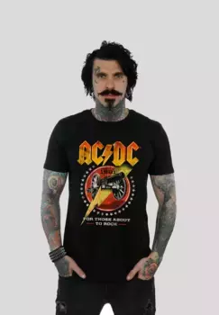 Футболка F4NT4STIC "ACDC для детей, собирающихся зажигать в стиле 1981 года", принт, черный