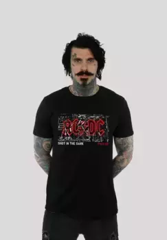 Футболка F4NT4STIC "ACDC PWRUP Cable Logo для детей и мужчин", принт, черный