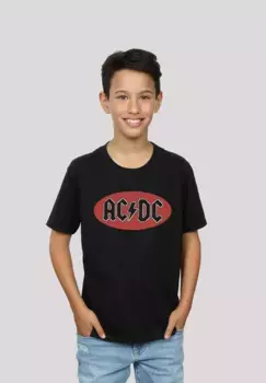 Футболка F4NT4STIC "ACDC Red Circle Logo для детей и мужчин", принт, черный