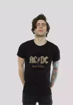 Футболка F4NT4STIC "ACDC Rock or Bust для детей и мужчин", принт, черный