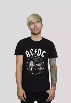Футболка F4NT4STIC "ACDC We Salute You Cannon для детей и мужчин", принт, черный