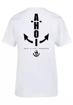 Футболка F4NT4STIC Ahoi Anker Knut & Jan Hamburg, белый