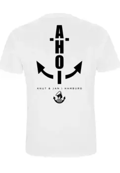 Футболка F4NT4STIC "Ahoy Anker Knut & Jan Hamburg", принт, белый