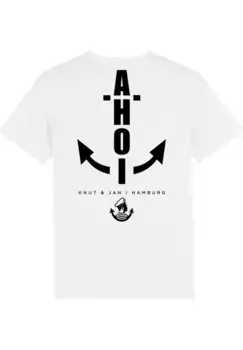 Футболка F4NT4STIC "Ahoy Anker Knut & Jan Hamburg", принт, белый
