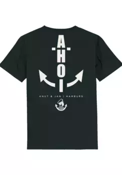 Футболка F4NT4STIC "Ahoy Anker Knut & Jan Hamburg", принт, черный