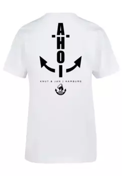 Футболка F4NT4STIC "Ahoy Anker Knut & Jan Hamburg", принт, белый