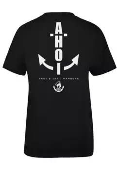 Футболка F4NT4STIC "Ahoy Anker Knut & Jan Hamburg", принт, черный