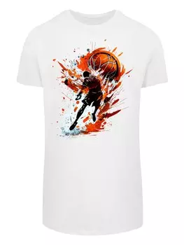 Футболка F4Nt4Stic BASKETBALL SPORTS COLLECTION ORANGE SPLASH, белый