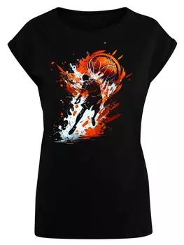 Футболка F4Nt4Stic BASKETBALL SPORTS COLLECTION ORANGE SPLASH, черный
