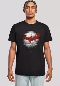 Футболка F4NT4STIC "Batman Logo Wall", мужская, премиум-мерч, стандартного кроя, базовая, с принтом, черный