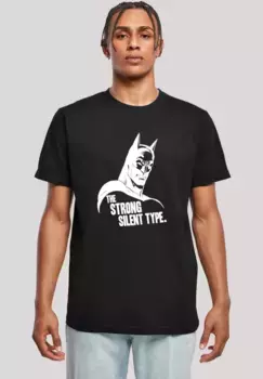 Футболка F4NT4STIC "Batman The Strong Silent Type Superhero", мужская, премиум-мерч, стандартного кроя, базовая, с принтом, черный
