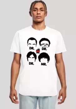 Футболка F4NT4STIC "Big Bang Theory Doctors And Mr", мужская, премиум-мерч, стандартного кроя, базовая модель, с принтом, белый
