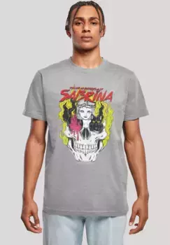 Футболка F4NT4STIC "Chilling Adventures of Sabrina Boys Skull", мужская, премиум-мерч, стандартного кроя, базовая, с принтом, серый